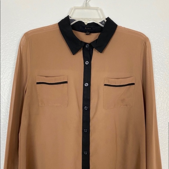 mine Semi-sheer Shirt Brown Black Size L - Picture 4 of 7
